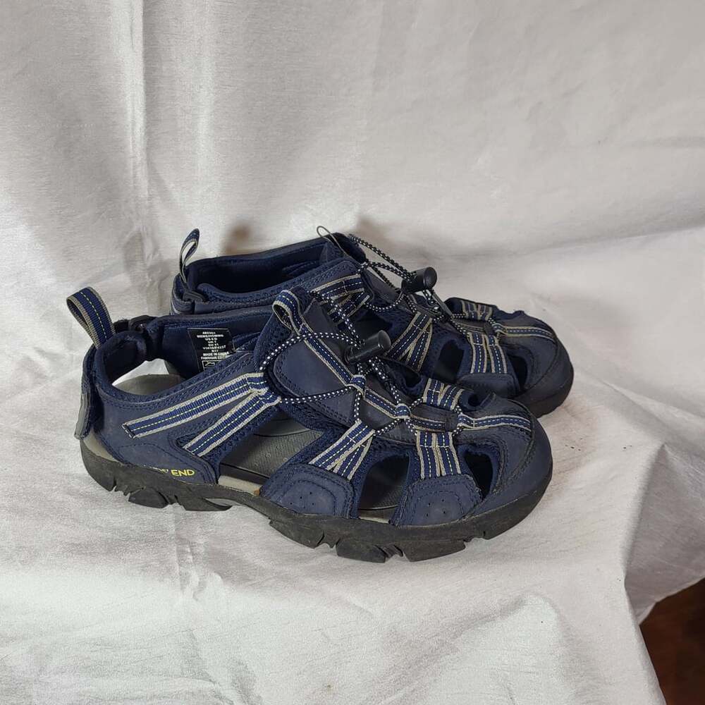 Lands' End Men's Closed Toe Blue Bungee Water Sandals